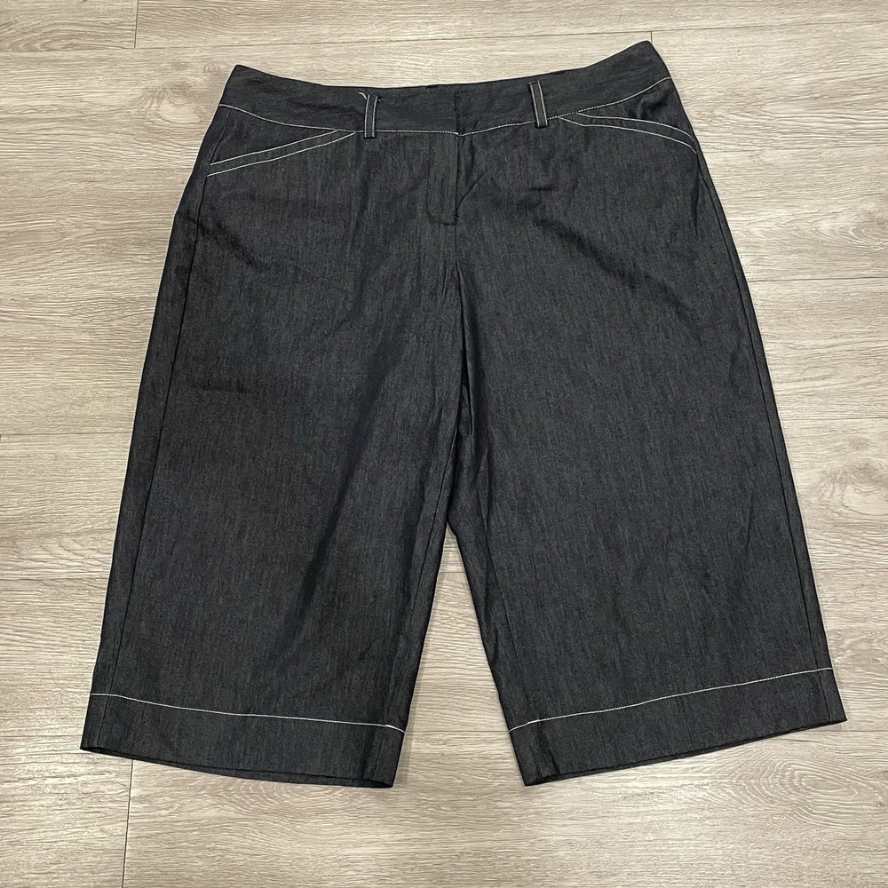 Studio 1940 Womens Gaucho Pants Y2K Black 16W Lightweight Demin Summer Festival